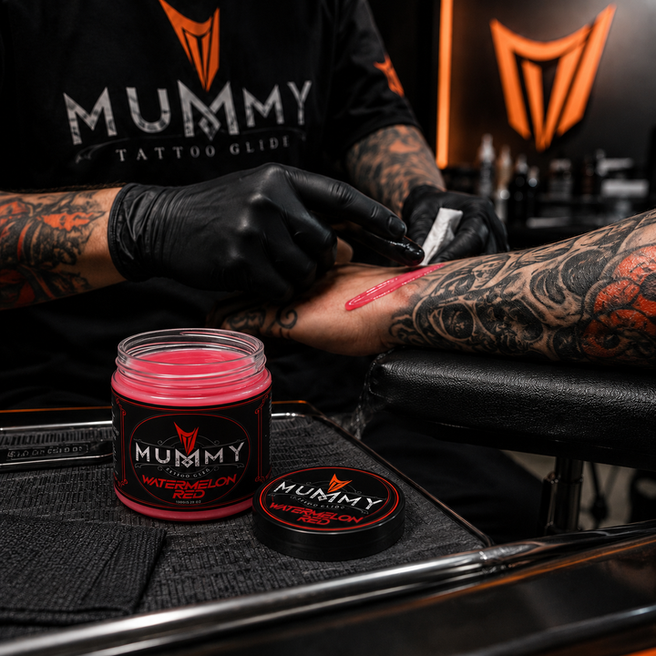 Translation missing: en.Mummy Tattoo Glide Aftercare Cream for Before During After Tattoo Process (Watermelon Red)