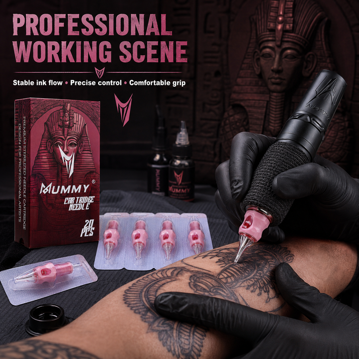 Translation missing: en.Mummy Pink Finger Ledge Cartridges Needle for Round Liner 20PCS