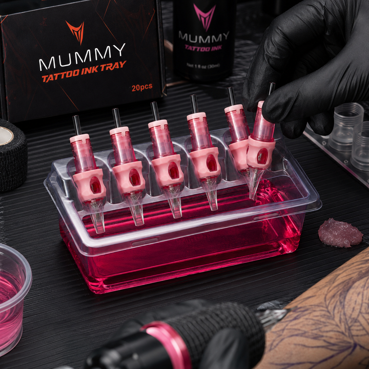 Translation missing: es.MUMMY 5 Slot Tattoo Cartridge Holder Tray Ink Cup Disposable 20pcs Box