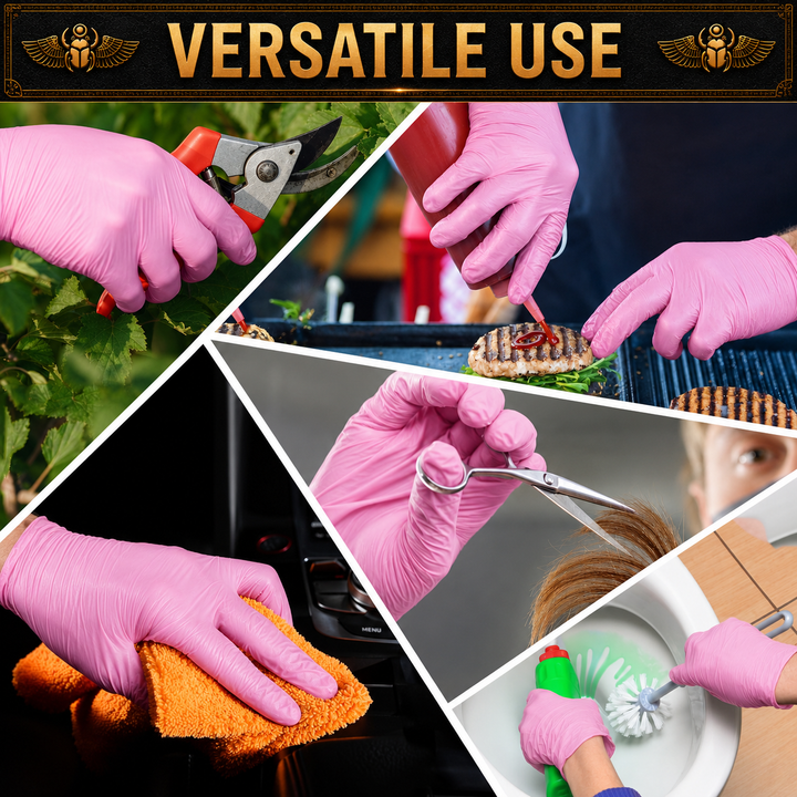 Translation missing: es.Mummy Pink Textured Nitrile Tattoo Gloves 3.5 Mil