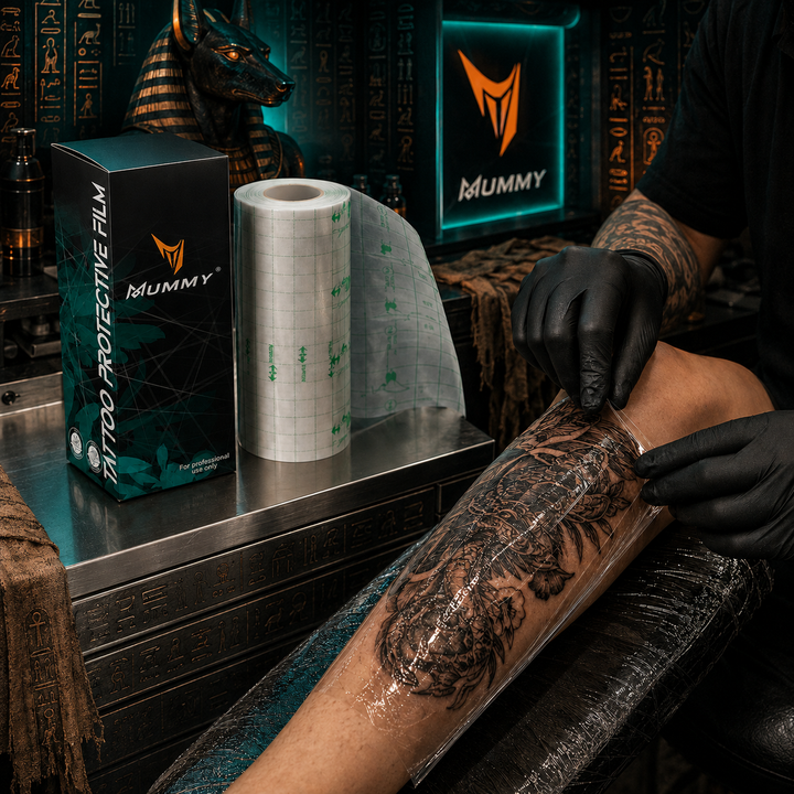 Translation missing: de.MUMMY Tattoo Protective Film Roll PU Second Skin Aftercare Waterproof Breathable Healing Bandage for Fresh Tattoos