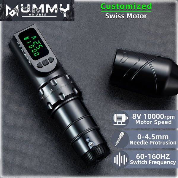 Mummy Anubis Wireless Tattoo pen Machine with adjustable Stroke length 2.2mm-4.2mm
