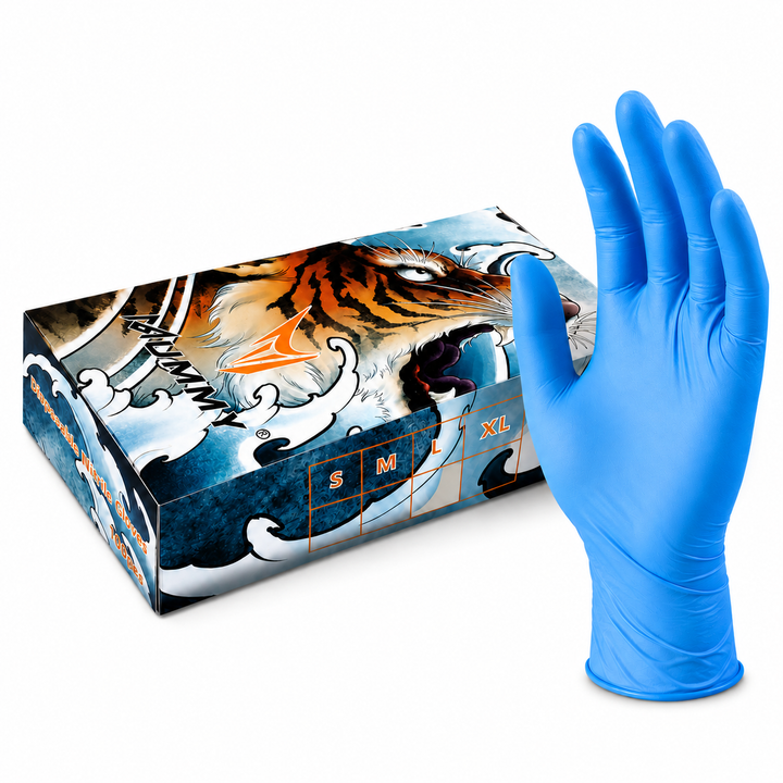Translation missing: es.mummy Blue Textured Nitrile Gloves 4 Mil