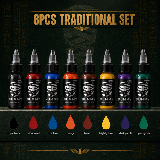 Translation missing: es.Mummy Tattoo Ink 8 Colors Traditional Set