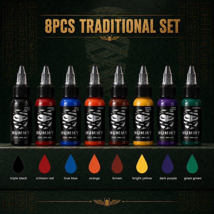 Translation missing: es.Mummy Tattoo Ink 8 Colors Traditional Set