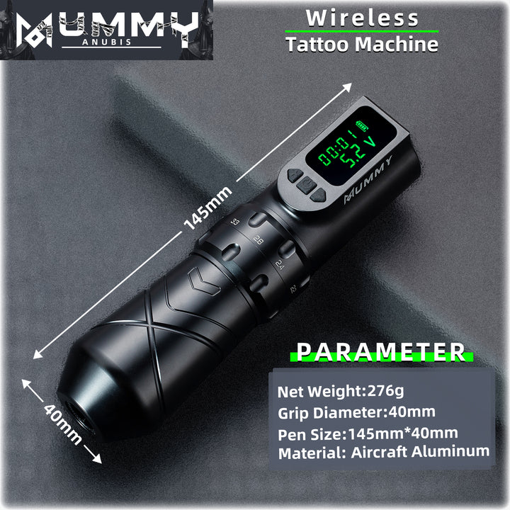Translation missing: es.Mummy Anubis Wireless Tattoo pen Machine with adjustable Stroke length 2.2mm-4.2mm