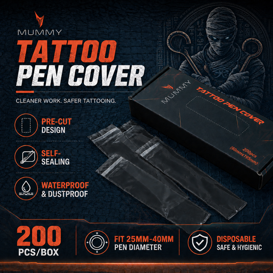 Translation missing: es.Mummy 200pcs Tattoo Pen Machine Covers with Self-adhesive Strip Disposable Cartridge Rotary Tattoo Pen Machine Sleeves Bag