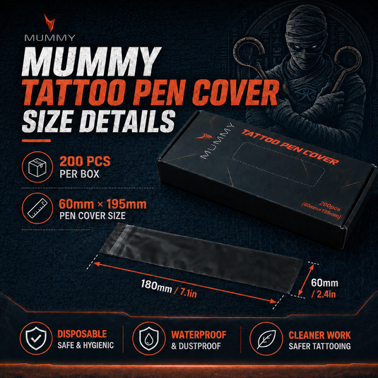 Translation missing: es.Mummy 200pcs Tattoo Pen Machine Covers with Self-adhesive Strip Disposable Cartridge Rotary Tattoo Pen Machine Sleeves Bag