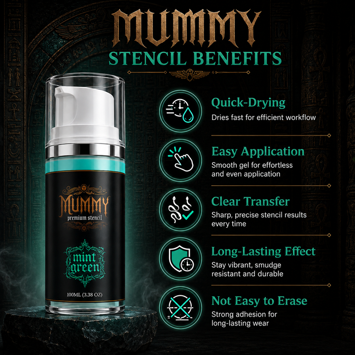 Translation missing: en.Mummy Tattoo Premium Stencil Gel Tattoo Transfer Gel Solution(pack of 100ml/3.38oz) (mint green)