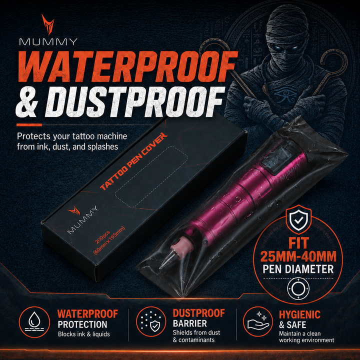 Translation missing: en.Mummy 200pcs Tattoo Pen Machine Covers with Self-adhesive Strip Disposable Cartridge Rotary Tattoo Pen Machine Sleeves Bag