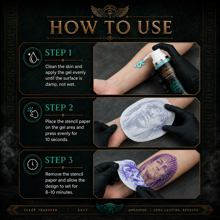 Translation missing: en.Mummy Tattoo Premium Stencil Gel Tattoo Transfer Gel Solution(pack of 100ml/3.38oz) (mint green)