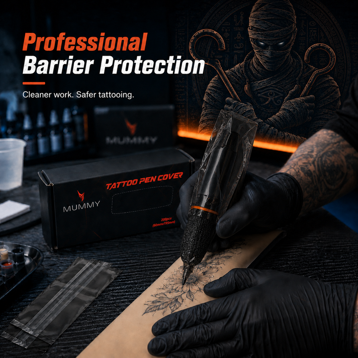 Translation missing: en.Mummy 200pcs Tattoo Pen Machine Covers with Self-adhesive Strip Disposable Cartridge Rotary Tattoo Pen Machine Sleeves Bag