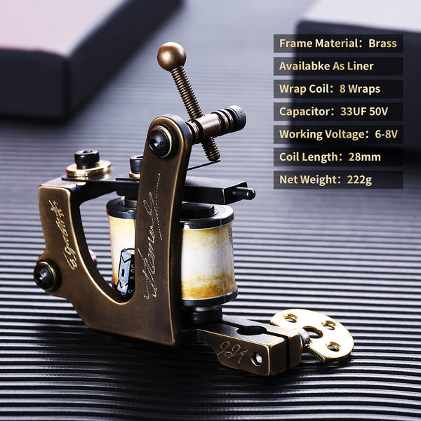 Mummy Coils Tattoo Machine Traditional Handmade Tattoo Gun For Liner Shader