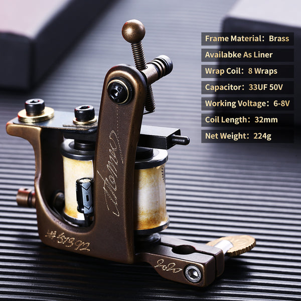 Mummy Pure Copper Tattoo Machine For Liner Shader Traditional Handmade Coils Tattoo Gun