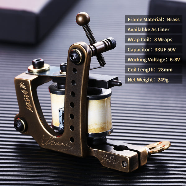 Mummy Pure Copper Frame Tattoo Machine For Liner Shader Retro Design Coils Tattoo Gun