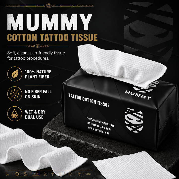 Translation missing: es.Mummy Cotton Tattoo Tissue Towels, Wet Dry Wipes for Tattoo Care, 80pcs