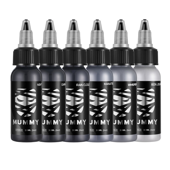 Translation missing: en.Mummy Tattoo Ink Ash Grey Set 6PCS (30ML)-MK5002