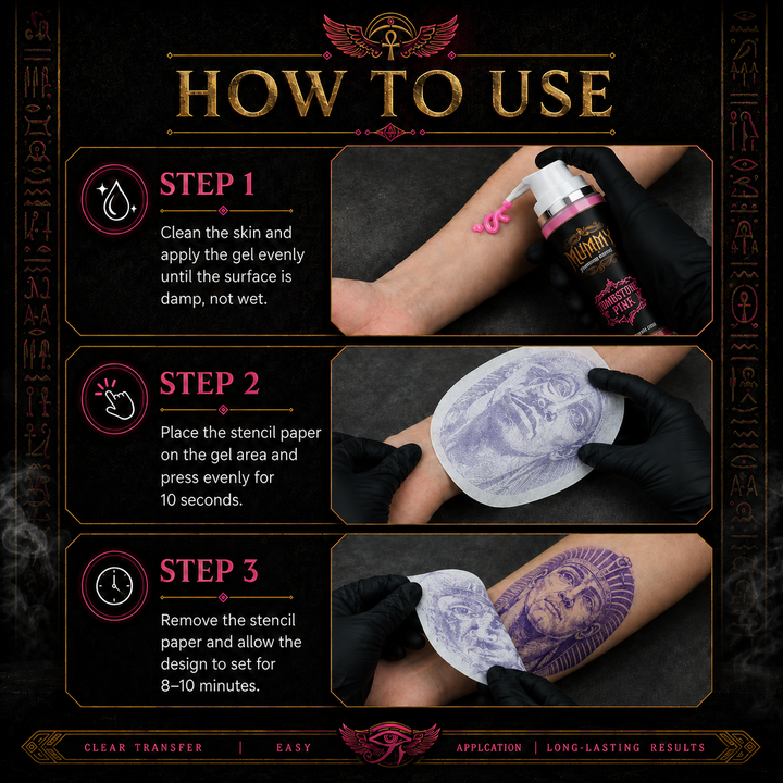 Translation missing: en.Mummy Tattoo Premium Stencil Gel Tattoo Transfer Gel Solution(pack of 100ml/3.38oz) (pink)