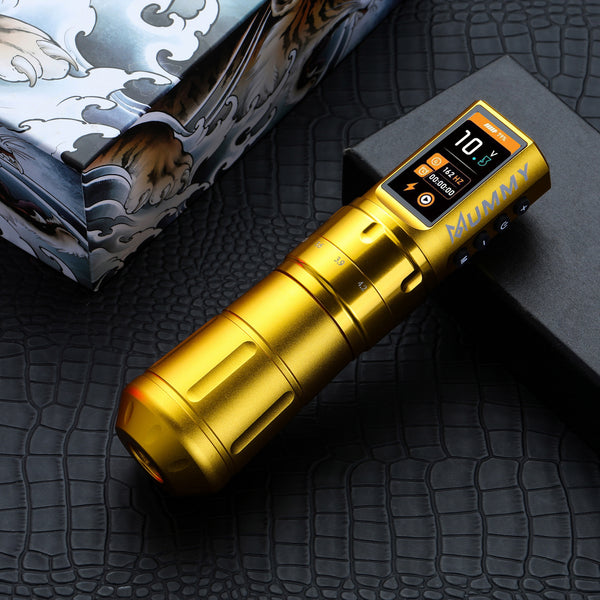 MUMMY SCEPTER PROFESSIONAL WIRELESS TATTOO MACHINE ADJUSTABLE STROKE LENGTH(Golden)