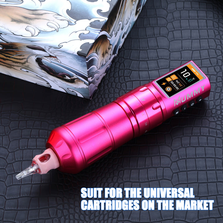 Translation missing: en.Mummy Scepter Professional Wireless Tattoo Machine Adjustable Stroke Length(Pink)