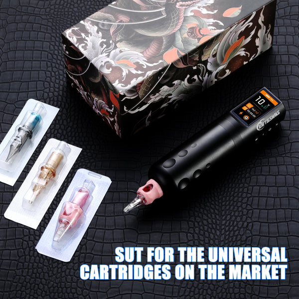 Rattlesnake Wireless Tattoo Machine Color Screen Display Tattoo Direct Drive Motor Battery Body Art 4.2mm Stroke (RRT-V4)