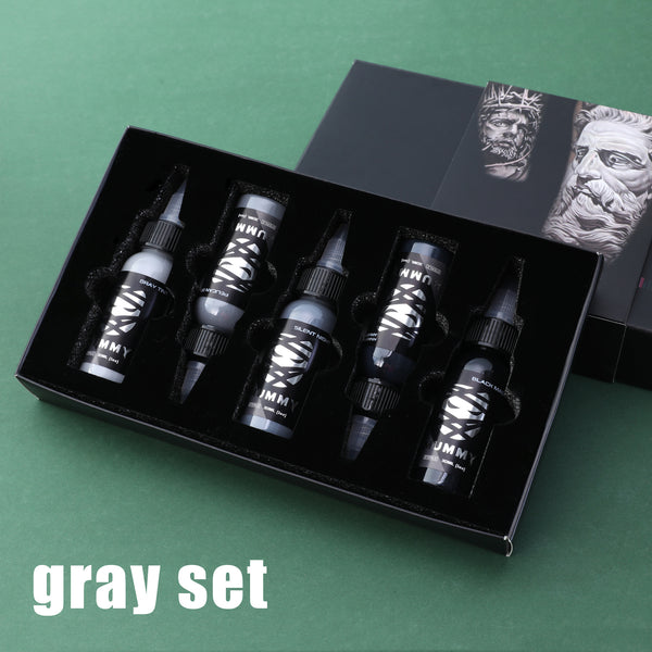 Mummy Professional Tattoo Ink Sterilized Permanent Coloring USA Custom Tattoo Colors Gray Set 5 PCS/Box