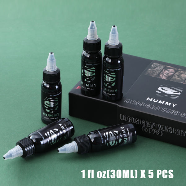 Mummy Tattoo Ink Gray Wash Set 30ML/1oz(5 PCS）