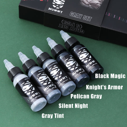 Translation missing: en.Mummy Professional Tattoo Gray Ink 30ML Set 5 PCS/Box