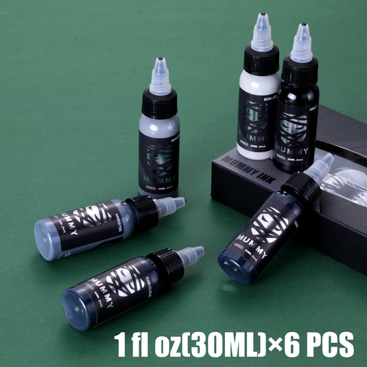 Translation missing: en.Mummy Tattoo Ink Ash Grey Set 6PCS (30ML)-MK5002