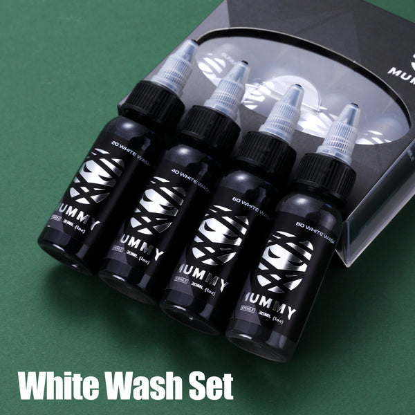 Mummy WhiteWash Tattoo Ink  Set 4PCS (30ML)-MK6001