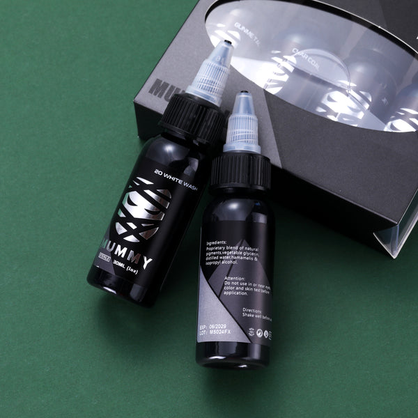 Mummy WhiteWash Tattoo Ink  Set 4PCS (30ML)-MK6001