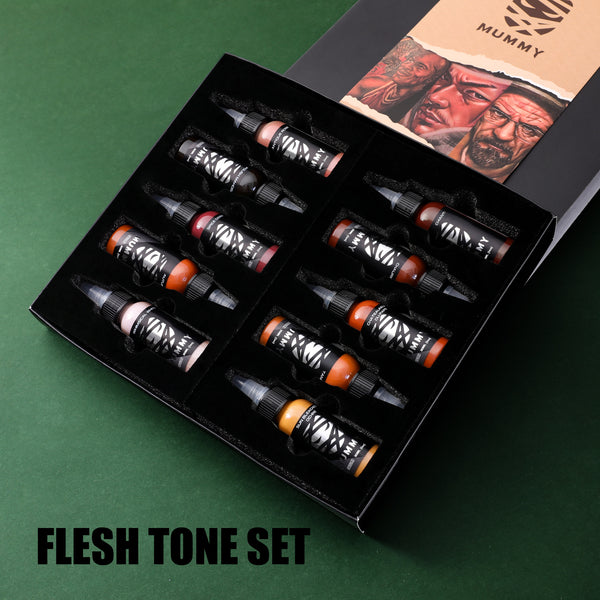Mummy Flesh Tone Tattoo Ink Set 10 Colors(30ML)-MK1009