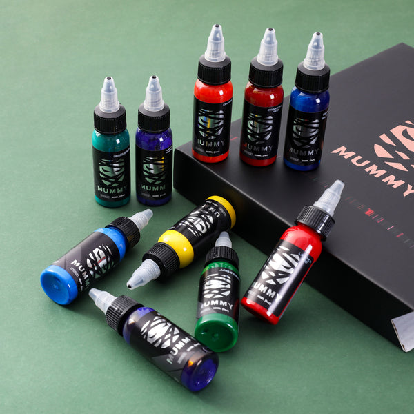 Mummy Professional Tattoo Ink Body Art Sterilized Permanent Coloring USA Custom 10 Colors/Box Traditional Set