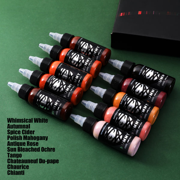 Mummy Flesh Tone Tattoo Ink Set 10 Colors(30ML)-MK1009