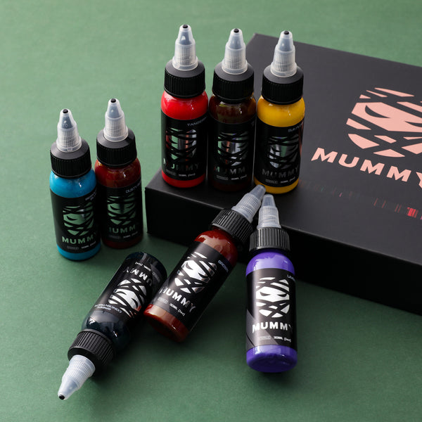 Mummy Professional Tattoo Ink Body Art Sterilized Permanent Coloring USA Custom 8 Colors/Box Earth Tones Set