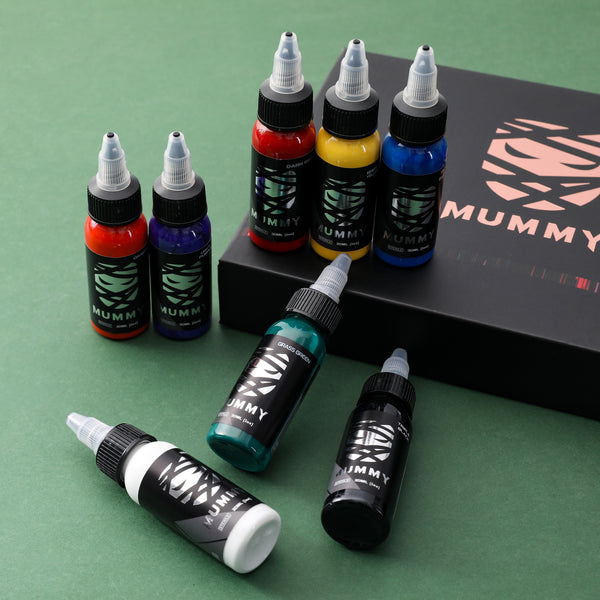 Mummy Professional Tattoo Ink Body Art Sterilized Permanent Coloring USA Custom 8 Colors/Box Primary Set