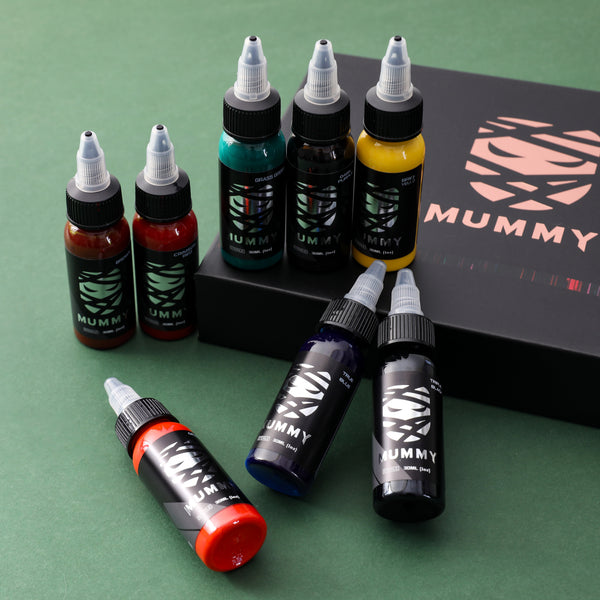 Mummy Professional Tattoo Ink Body Art Sterilized Permanent Coloring USA Custom 8 Colors/Box Traditional Set
