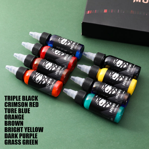 Mummy Tattoo Ink 8 Colors Traditional Set