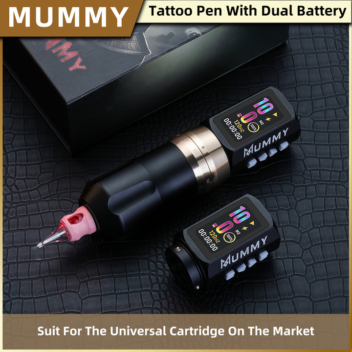 Translation missing: en.Mummy Tattoo Machine Pen with Adjustable 7 Strokes(Dual Battery)-black