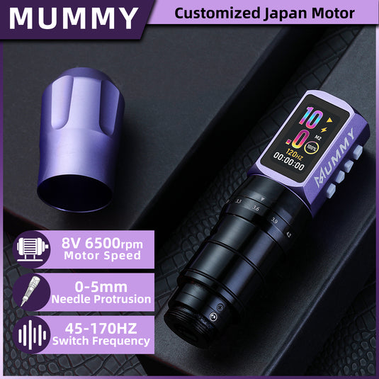 Translation missing: en.Mummy Tattoo Machine Pen with Adjustable 7 Strokes(Dual Battery)-purple