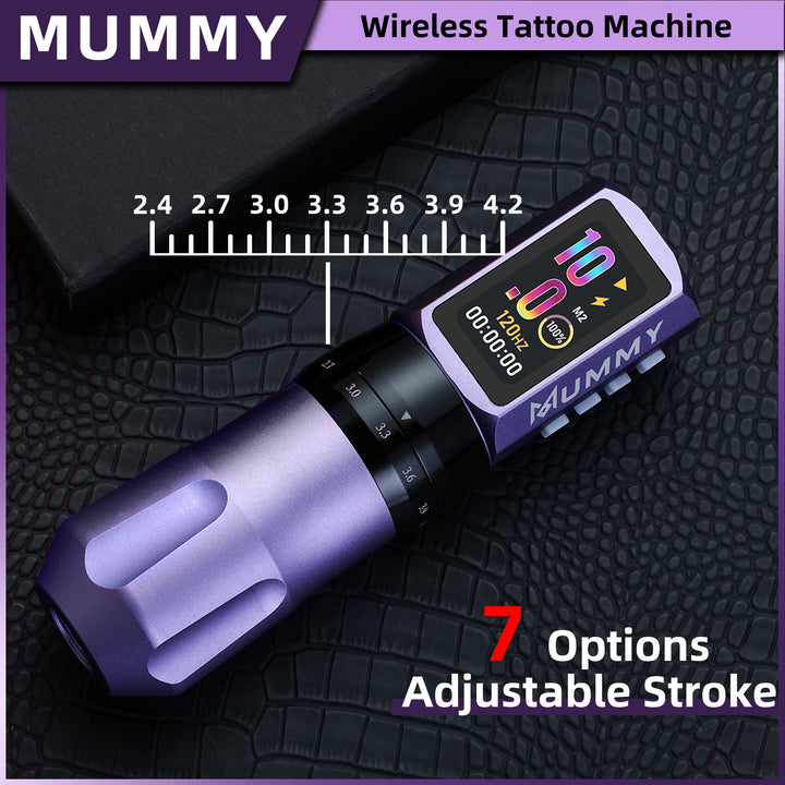 Translation missing: en.Mummy Tattoo Machine Pen with Adjustable 7 Strokes(Dual Battery)-purple