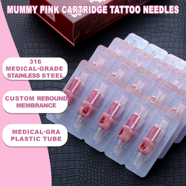 Mummy  Pink Tattoo Cartridge Needle  Tattoo for Round Liner 20PCS