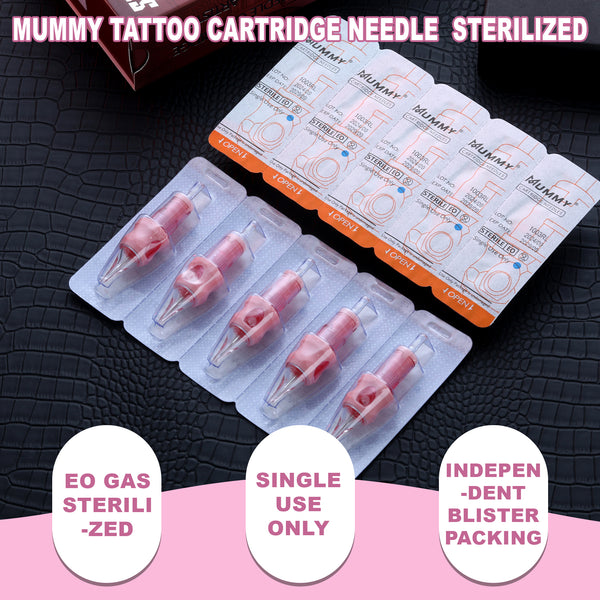 Mummy  Pink Tattoo Cartridge Needle  Tattoo for Round Liner 20PCS