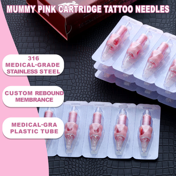 Mummy Pink Tattoo Cartridge Needle Tattoo for Curved Magnum 20PCS
