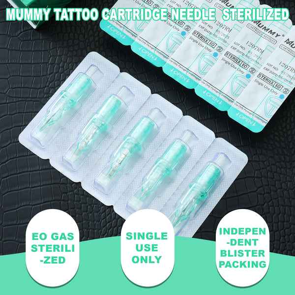 Mummy Green Tattoo Cartridge Needle Tattoo for Curved Magnum 20PCS