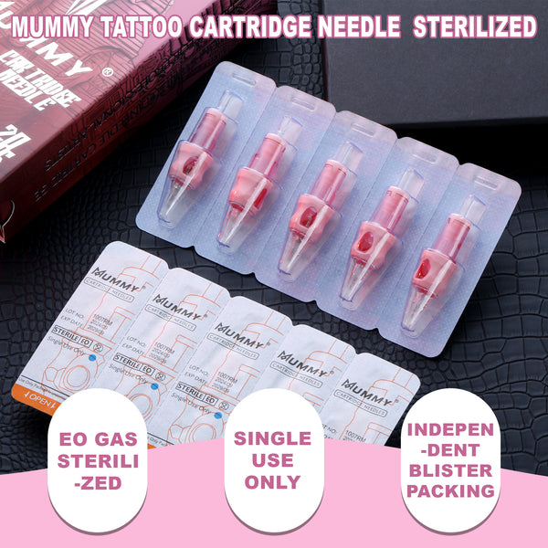 Mummy Pink Tattoo Cartridge Needle Tattoo for Curved Magnum 20PCS
