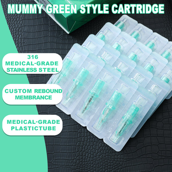 Mummy Green Tattoo Cartridge Needle Tattoo for Curved Magnum 20PCS