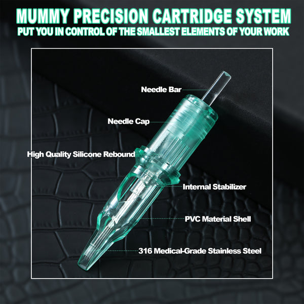 Mummy Green Tattoo Cartridge Needle Tattoo for Curved Magnum 20PCS