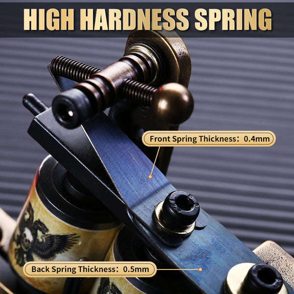 Mummy Tattoo Gun Pure Copper Frame Coils Tattoo Machine For Liner Shader Traditional Handmade Retro Design