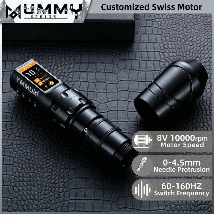 Translation missing: en.Mummy Sphinx Wireless Tattoo Machine Adjustable Stroke Length 2.2-4.2mm Replaceable Battery Tattoo Pen Color Screen Display